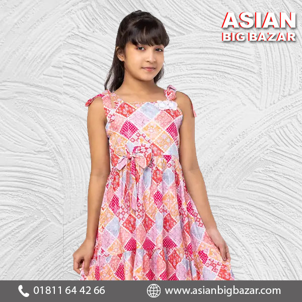 Multicolour Printed Voile Frock