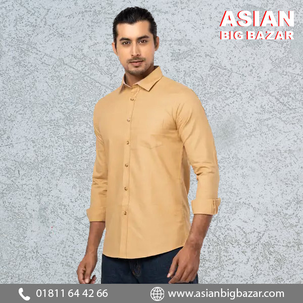 Golden Cotton Fitted Shirt