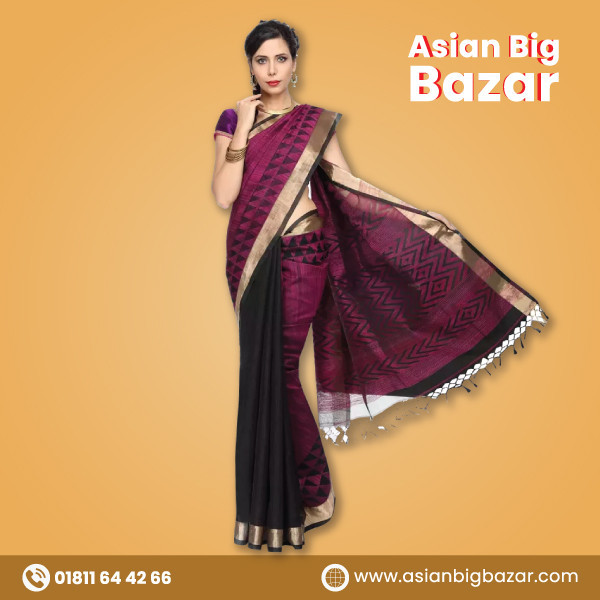 cotton Saree Clothing Woman