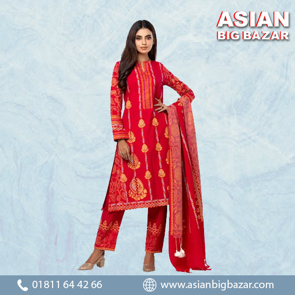 Red Embroidered Punching Block Beauty Theme Shalwar Kameez