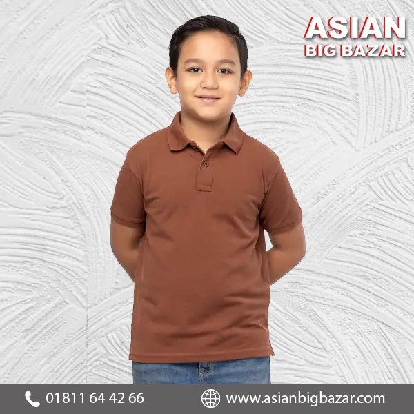 Brown Mixed Cotton Polo Shirt