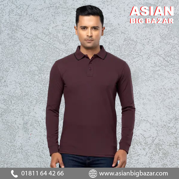 Chocolate Mixed Cotton Polo T-Shirt