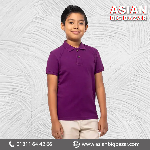 Purple Mixed Cotton Polo Shirt